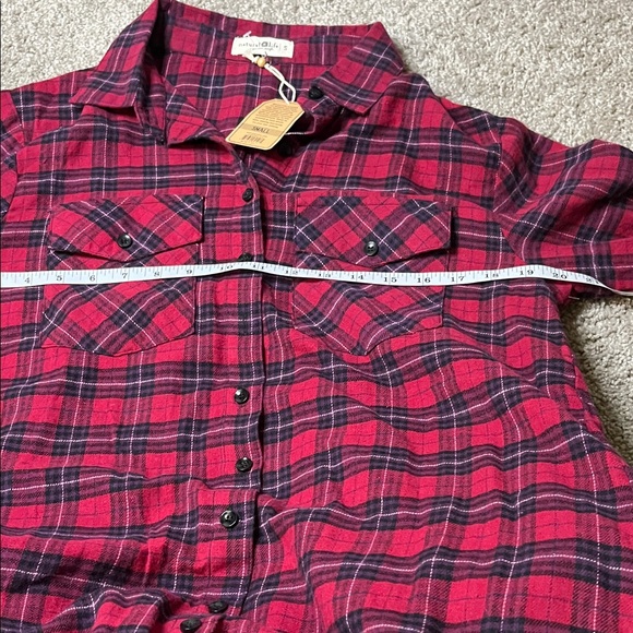NWT Natural Life Red Plaid Button-Up Flannel Shirt Dress Size Small Cabincore - Picture 8 of 8